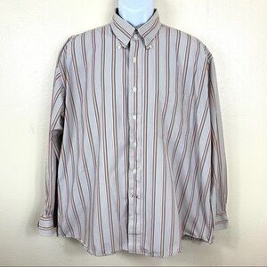 Alan Flusser Men’s Casual Shirt striped button XL
